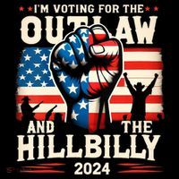 Im Voting For The Outlaw And The Hillbilly 2024 Us Flag Drawstring Bag