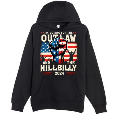 Im Voting For The Outlaw And The Hillbilly 2024 Us Flag Premium Pullover Hoodie