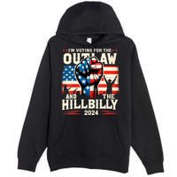 Im Voting For The Outlaw And The Hillbilly 2024 Us Flag Premium Pullover Hoodie