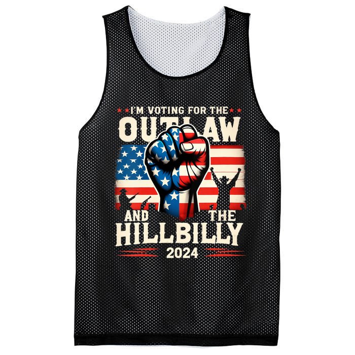 Im Voting For The Outlaw And The Hillbilly 2024 Us Flag Mesh Reversible Basketball Jersey Tank