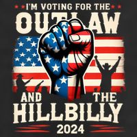 Im Voting For The Outlaw And The Hillbilly 2024 Us Flag 25L Jumbo Tote