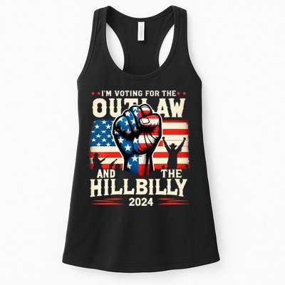 Im Voting For The Outlaw And The Hillbilly 2024 Us Flag Womens Tank Top