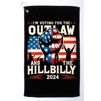 Im Voting For The Outlaw And The Hillbilly 2024 Us Flag Golf Towel