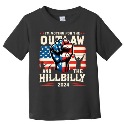 Im Voting For The Outlaw And The Hillbilly 2024 Us Flag Toddler T-Shirt