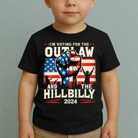 Im Voting For The Outlaw And The Hillbilly 2024 Us Flag Toddler T-Shirt