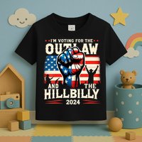 Im Voting For The Outlaw And The Hillbilly 2024 Us Flag Toddler T-Shirt