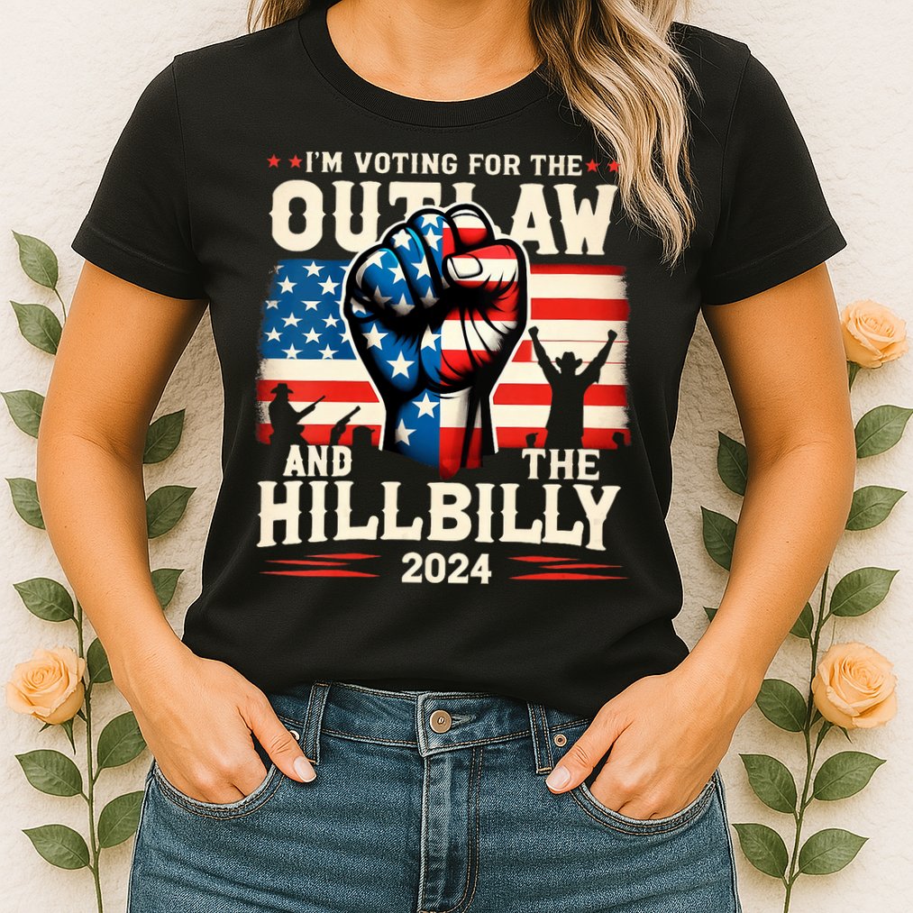 Im Voting For The Outlaw And The Hillbilly 2024 Us Flag Womens T-Shirt