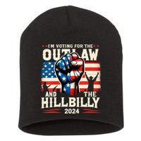 Im Voting For The Outlaw And The Hillbilly 2024 Us Flag Short Acrylic Beanie