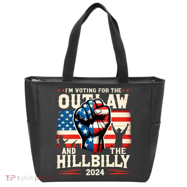 Im Voting For The Outlaw And The Hillbilly 2024 Us Flag Zip Tote Bag