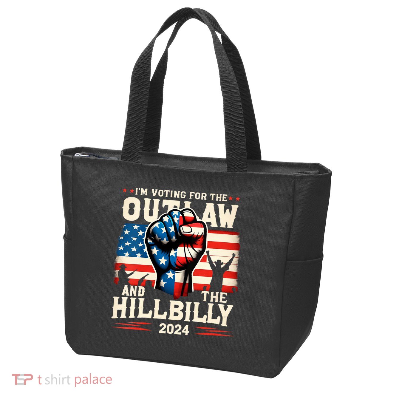 Im Voting For The Outlaw And The Hillbilly 2024 Us Flag Zip Tote Bag