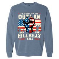 Im Voting For The Outlaw And The Hillbilly 2024 Us Flag Garment-Dyed Sweatshirt