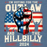 Im Voting For The Outlaw And The Hillbilly 2024 Us Flag Garment-Dyed Sweatshirt