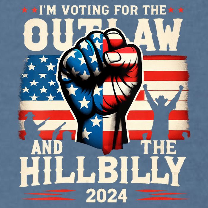 Im Voting For The Outlaw And The Hillbilly 2024 Us Flag Garment-Dyed Sweatshirt
