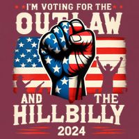 Im Voting For The Outlaw And The Hillbilly 2024 Us Flag 16oz Travel Tumbler