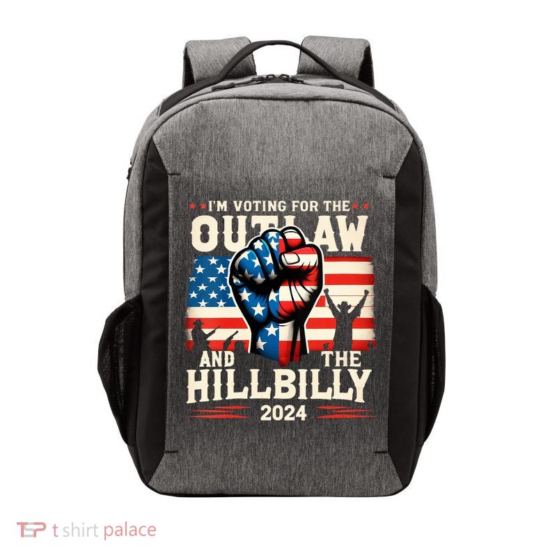 Im Voting For The Outlaw And The Hillbilly 2024 Us Flag Vector Backpack