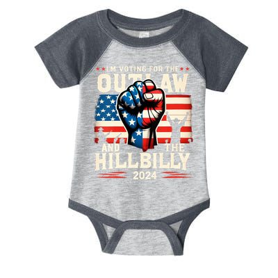 Im Voting For The Outlaw And The Hillbilly 2024 Us Flag Infant Baby Jersey Bodysuit