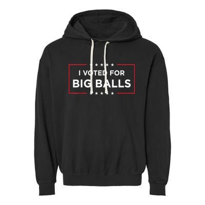 I Voted For Big Balls Doge D.O.G.E Funny Garment-Dyed Fleece Hoodie