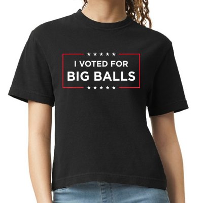 I Voted For Big Balls Doge D.O.G.E Funny Comfort Colors Boxy T-Shirt