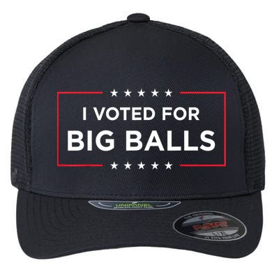 I Voted For Big Balls Doge D.O.G.E Funny Flexfit Unipanel Trucker Cap