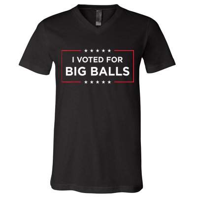 I Voted For Big Balls Doge D.O.G.E Funny V-Neck T-Shirt