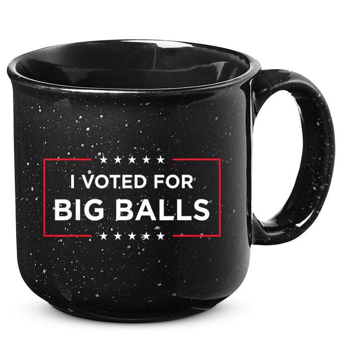 I Voted For Big Balls Doge D.O.G.E Funny 15oz Campfire Ceramic Mug