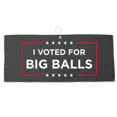 I Voted For Big Balls Doge D.O.G.E Funny Large Microfiber Waffle Golf Towel