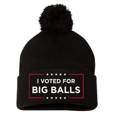 I Voted For Big Balls Doge D.O.G.E Funny Pom Pom 12in Knit Beanie