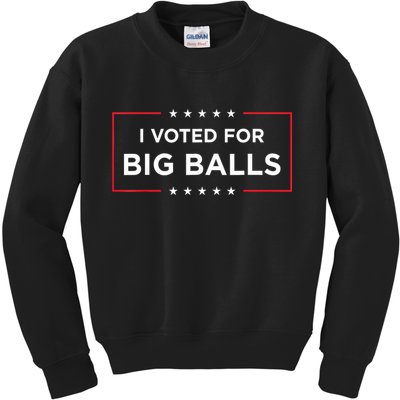 I Voted For Big Balls Doge D.O.G.E Funny Kids Sweatshirt