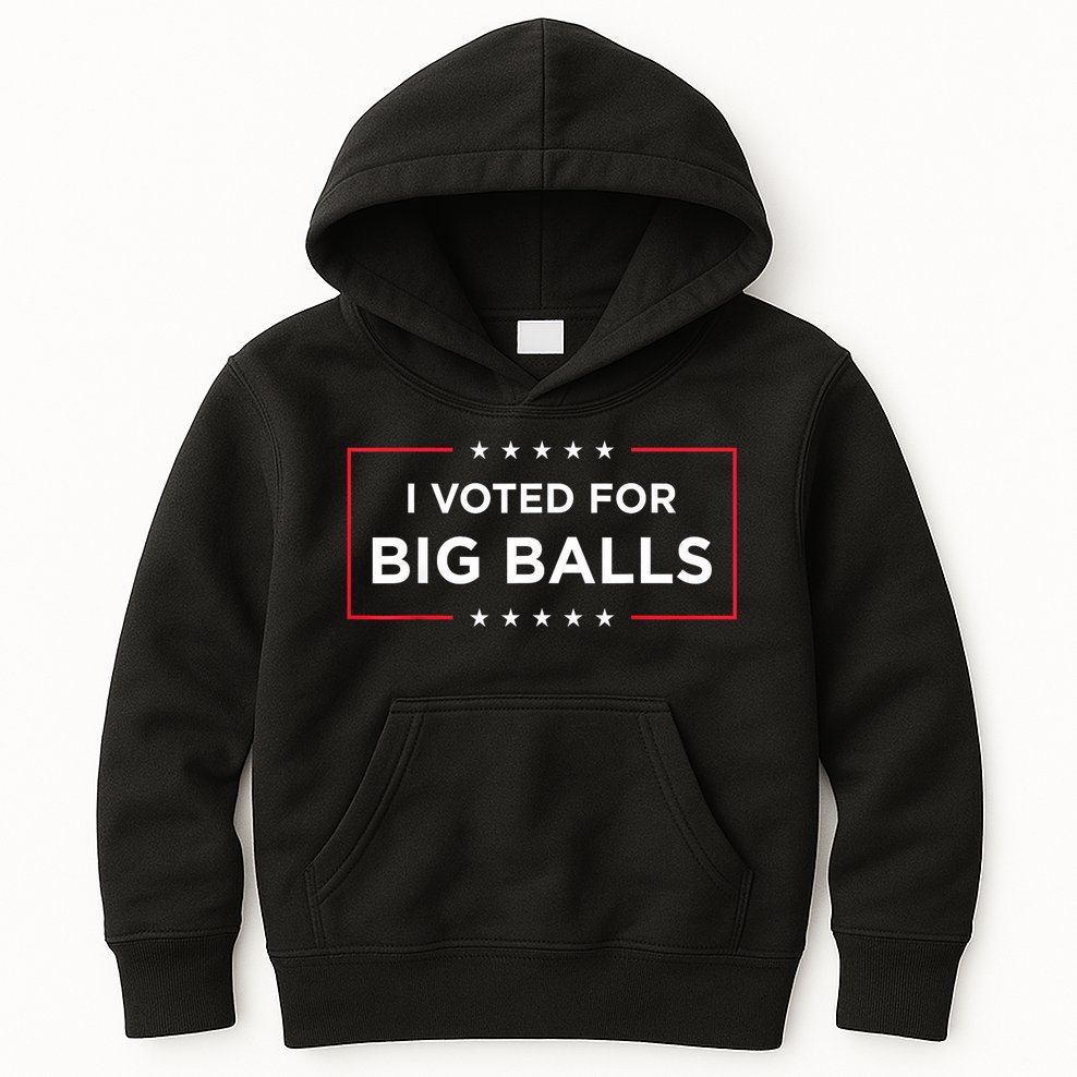 I Voted For Big Balls Doge D.O.G.E Funny Kids Hoodie