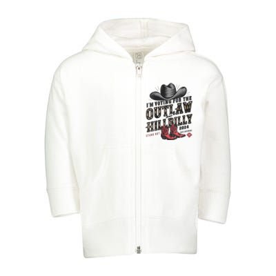 IM Voting For The Outlaw And The Hillbilly 2024 Toddler Zip Fleece Hoodie