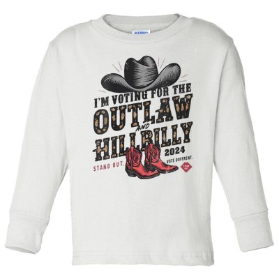 IM Voting For The Outlaw And The Hillbilly 2024 Toddler Long Sleeve Shirt