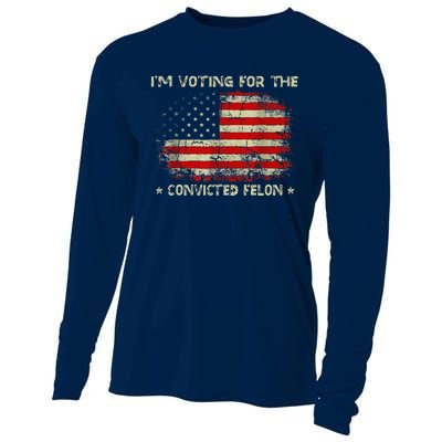 IM Voting For The Convicted Felon Funny Trump 2024 Cooling Performance Long Sleeve Crew