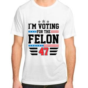 IM Voting For The Felon Vote Trump For President 2024 Adult ChromaSoft Performance T-Shirt