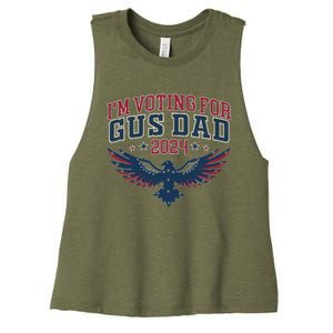 IM Voting For Gus Dad Harris Walz 2024 Pres And Vice Women's Racerback Cropped Tank