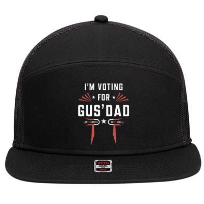 IM Voting For Gus Dad Harris Walz 2024 7 Panel Mesh Trucker Snapback Hat