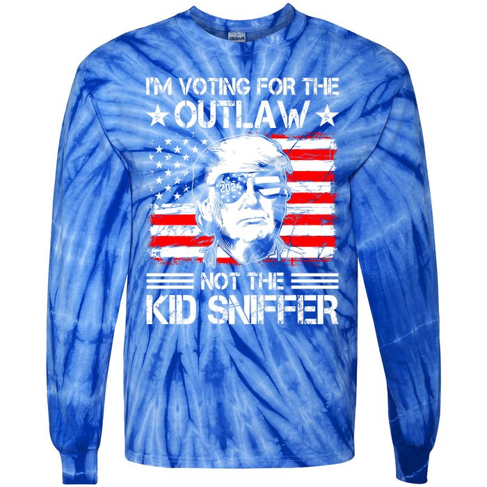 IM Voting For The Outlaw Not The Ki.D Sniffer Trump 2024 Tie-Dye Long Sleeve Shirt