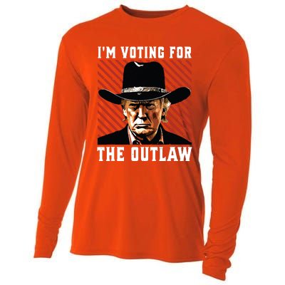 Im Voting For The Outlaw Wanted For President Trump 2024 Cooling Performance Long Sleeve Crew