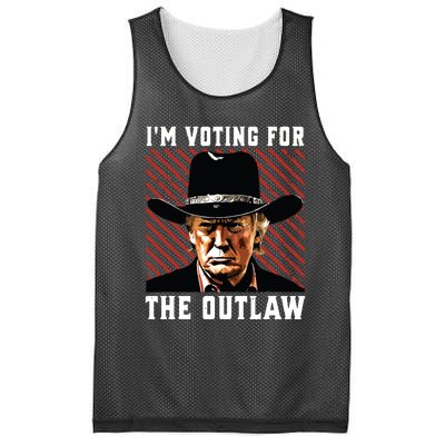 Im Voting For The Outlaw Wanted For President Trump 2024 Mesh Reversible Basketball Jersey Tank