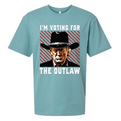 Im Voting For The Outlaw Wanted For President Trump 2024 Sueded Cloud Jersey T-Shirt