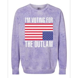 Im Voting For The Outlaw Trump 2024 Colorblast Crewneck Sweatshirt