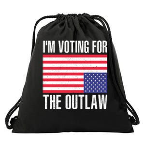 Im Voting For The Outlaw Trump 2024 Drawstring Bag