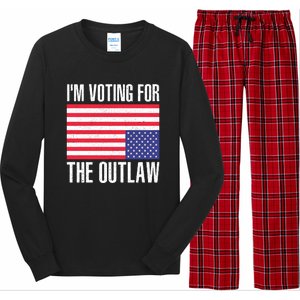 Im Voting For The Outlaw Trump 2024 Long Sleeve Pajama Set