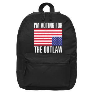 Im Voting For The Outlaw Trump 2024 16 in Basic Backpack