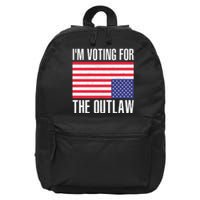 Im Voting For The Outlaw Trump 2024 16 in Basic Backpack