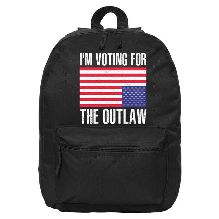 Im Voting For The Outlaw Trump 2024 16 in Basic Backpack