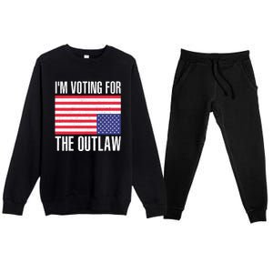 Im Voting For The Outlaw Trump 2024 Premium Crewneck Sweatsuit Set