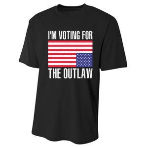 Im Voting For The Outlaw Trump 2024 Performance Sprint T-Shirt