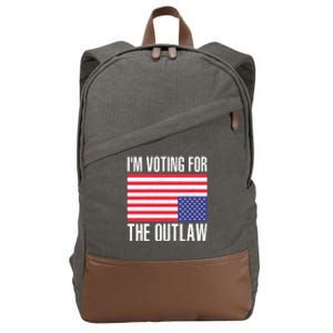 Im Voting For The Outlaw Trump 2024 Cotton Canvas Backpack