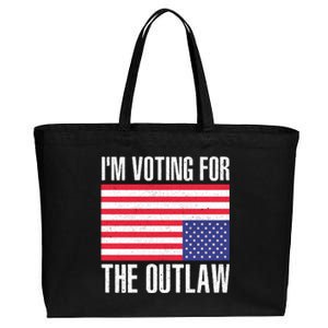 Im Voting For The Outlaw Trump 2024 Cotton Canvas Jumbo Tote