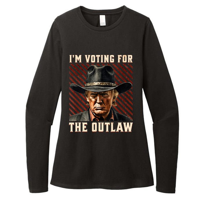 IM Voting For The Outlaw Wanted For President Trump 2024 Womens CVC Long Sleeve Shirt